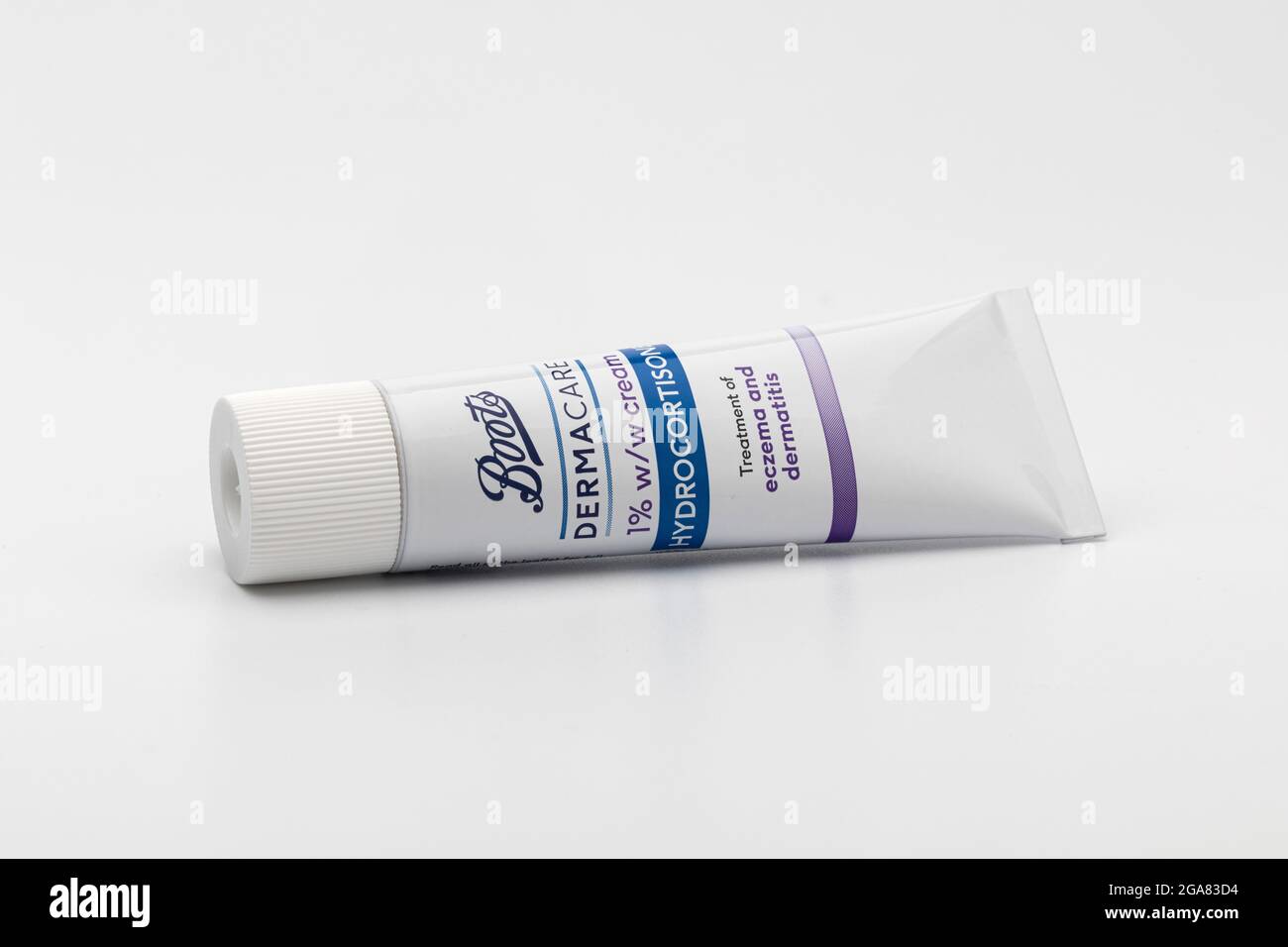 A tube of boots Dermacare 1% Hydrocortisone crea Stock Photo - Alamy