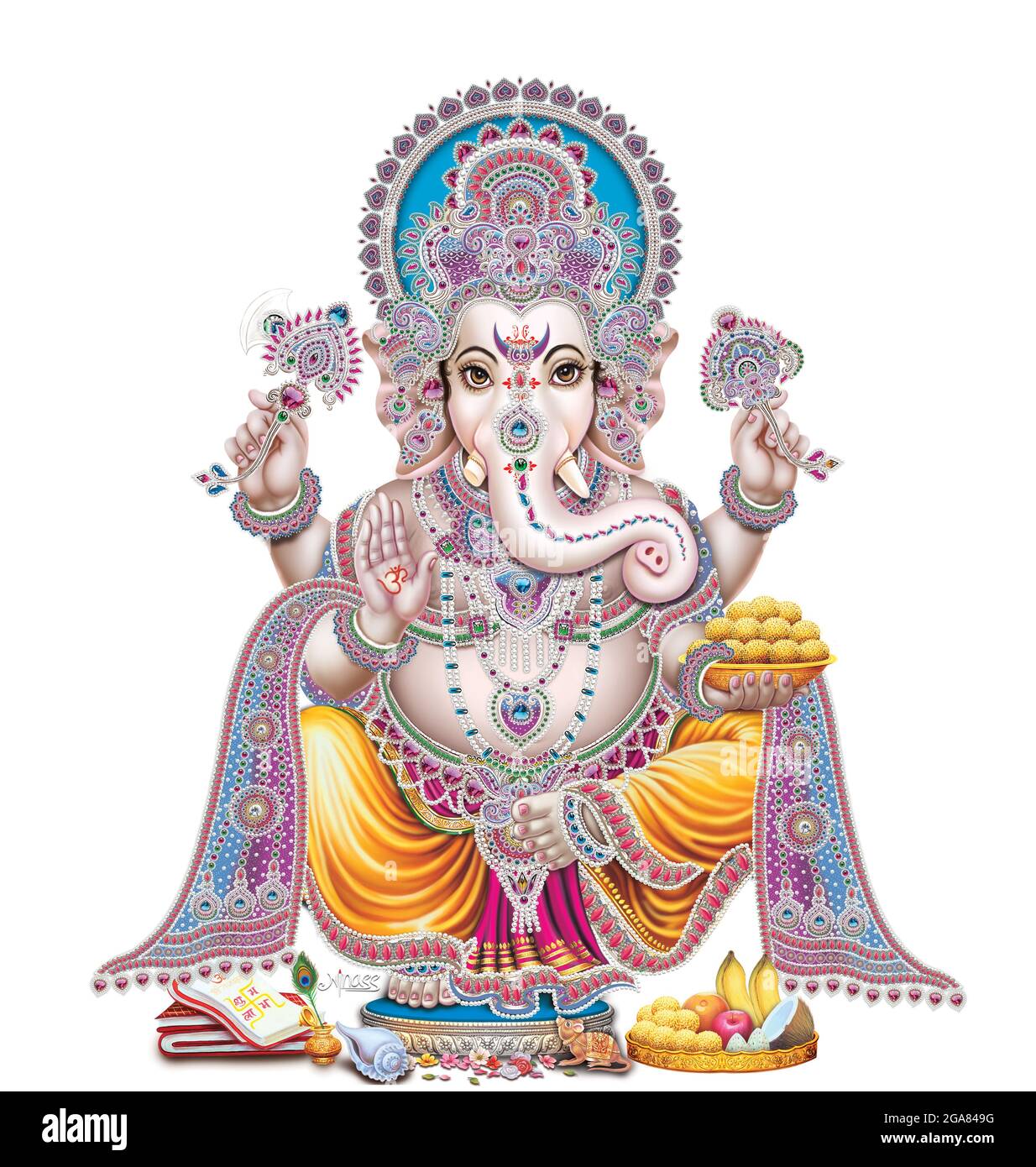 Indian God Ganesha, Indian Lord Ganesh, Indian Mythological Image of Ganesha  Stock Photo - Alamy, image size:1234x1390