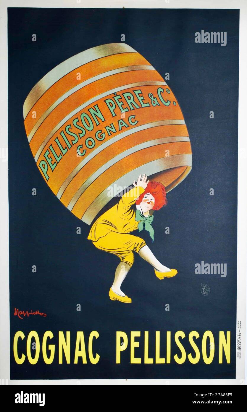 Leonetto Cappiello designed poster for Cognac Pellisson Stock Photo