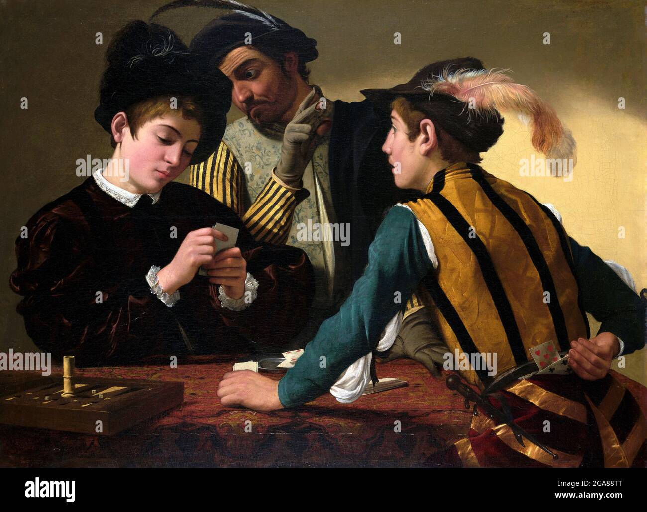 Caravaggio. The Cardsharps by Michelangelo Merisi da Caravaggio (1571-1610), oil on canvas, c. 1595 Stock Photo