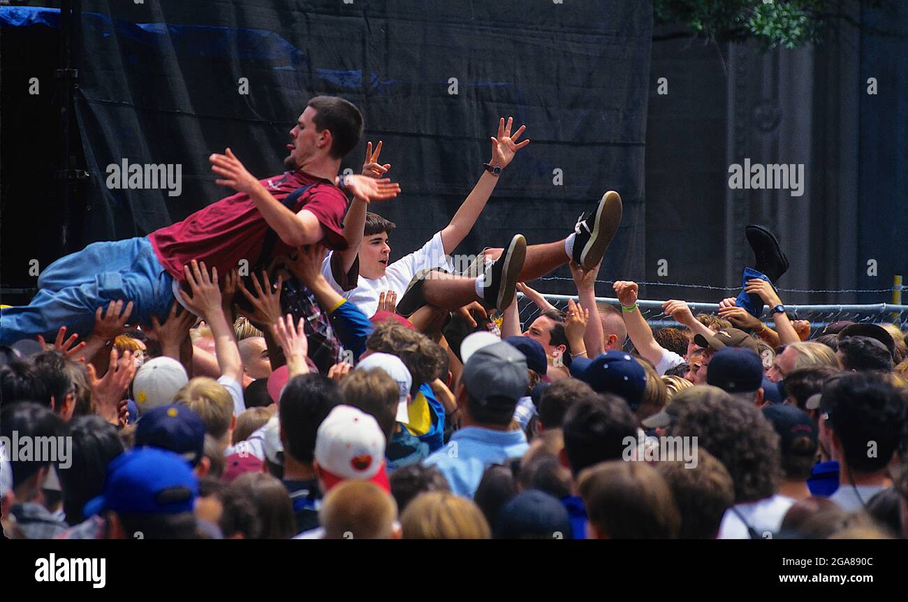 Crowd cheering at a music concert in New York City
