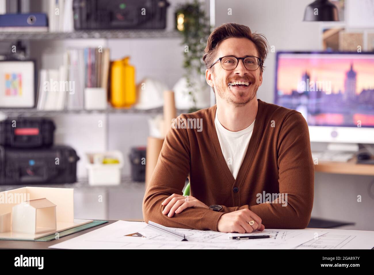 Confident smiling male model hi-res stock photography and images - Alamy