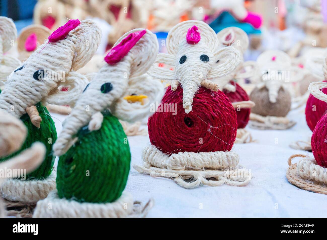 Lord Ganesha dolls made from jute, Handicrafts for sale at Kolkata