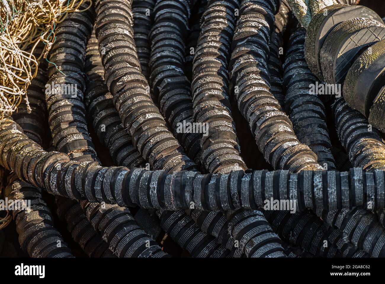 Footropes on a fishing trawl Stock Photo - Alamy