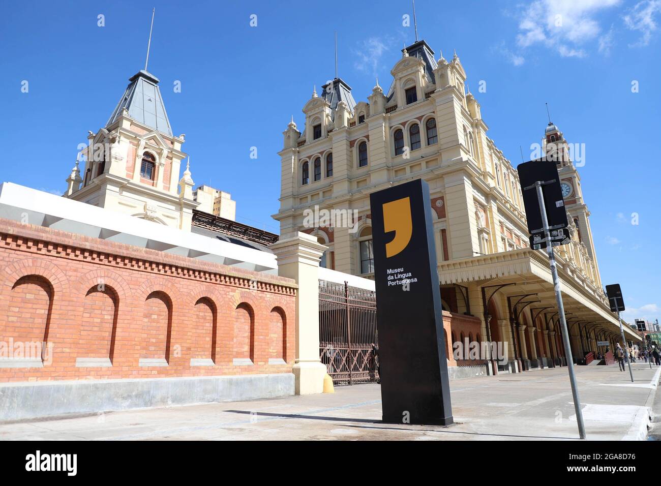 July 29, 2021, Sao Paulo, Sao Paulo, Brasil: (INT) Governor of Sao Paulo delivers the reconstructed museum of Portuguese language. July 29, 2021, Sao Paulo, Brazil: The governor of Sao Paulo, Joao Doria, delivers the reconstructed Museum of Portuguese Language, during a press conference in Sao Paulo. Doria said the reopening will take place on Saturday, 31, with the presence of invited authorities. The museum is reopened after renovations and modernizations, which include the expansion of the space and the creation of a terrace. On December 21, 2015, a fire consumed two floors of the historic Stock Photo