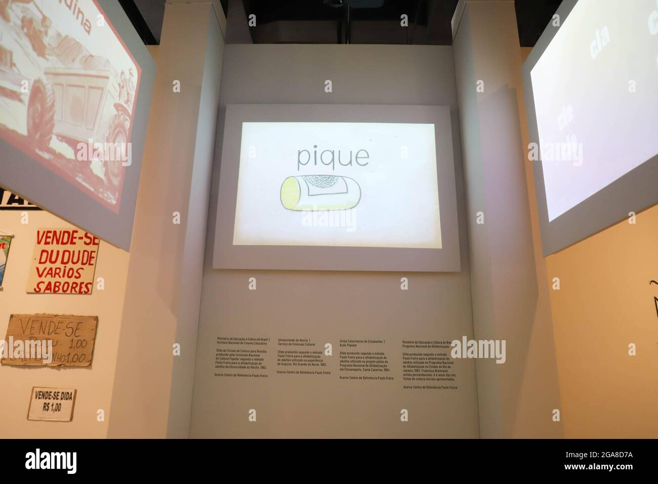 July 29, 2021, Sao Paulo, Sao Paulo, Brasil: (INT) Governor of Sao Paulo delivers the reconstructed museum of Portuguese language. July 29, 2021, Sao Paulo, Brazil: The governor of Sao Paulo, Joao Doria, delivers the reconstructed Museum of Portuguese Language, during a press conference in Sao Paulo. Doria said the reopening will take place on Saturday, 31, with the presence of invited authorities. The museum is reopened after renovations and modernizations, which include the expansion of the space and the creation of a terrace. On December 21, 2015, a fire consumed two floors of the historic Stock Photo