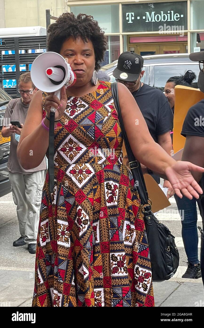 New York, NY, USA. 29th July, 2021. NY City Council person Kristin Richardson Jordan at Stop the Transfers Homeless Rights Protest at City Hall in New York City on July 29, 2021. Credit: Rainmaker Photos/Media Punch/Alamy Live News Stock Photo