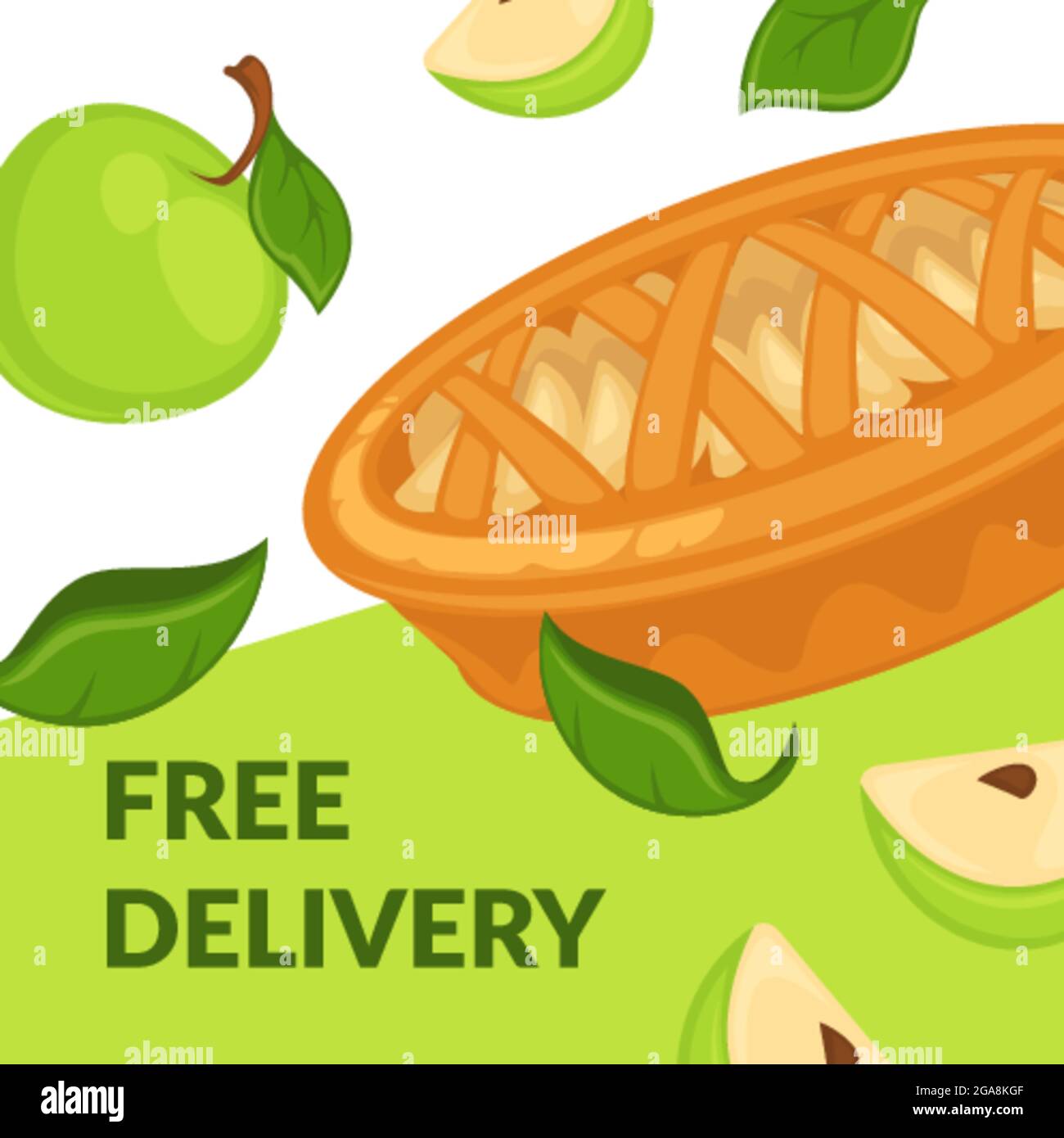 Baked apple pie free delivery from bakery shop Stock Vector Image & Art
