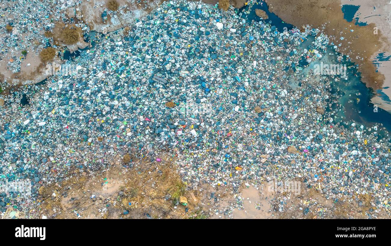 Aerial view of garbage dump Stock Photo - Alamy