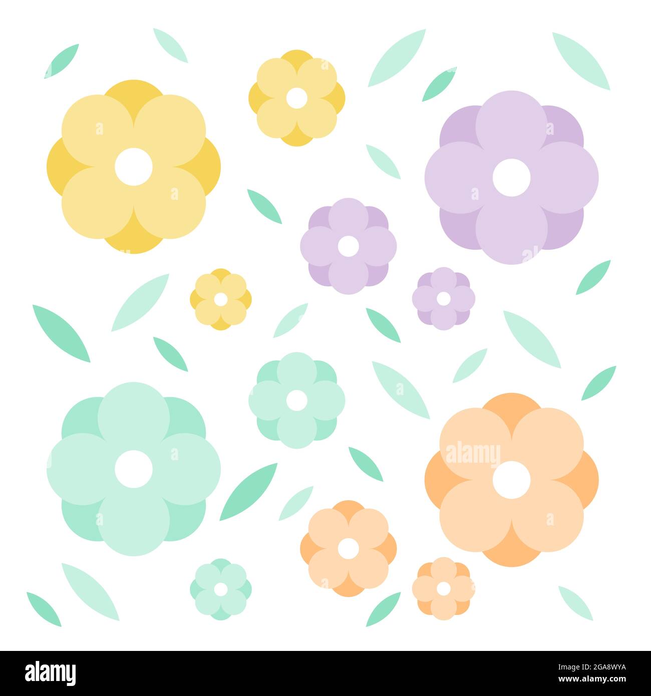 Geometric minimalist flowers and leaves. Pastel colors. Vector  illustration, flat design Stock Vector Image & Art - Alamy