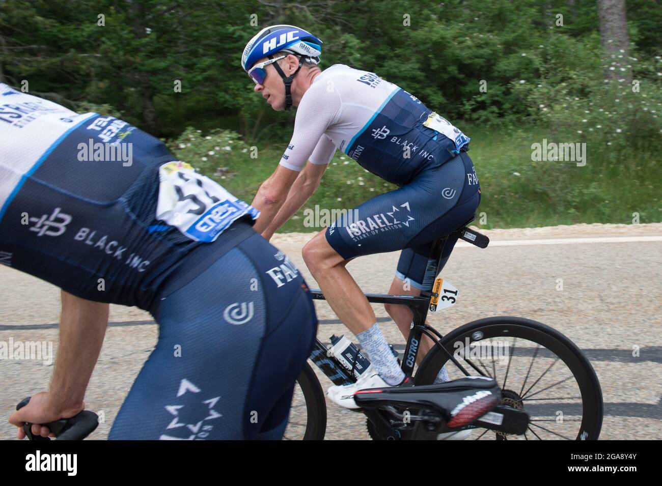 Chris Froome Israel start up nation team in action during the