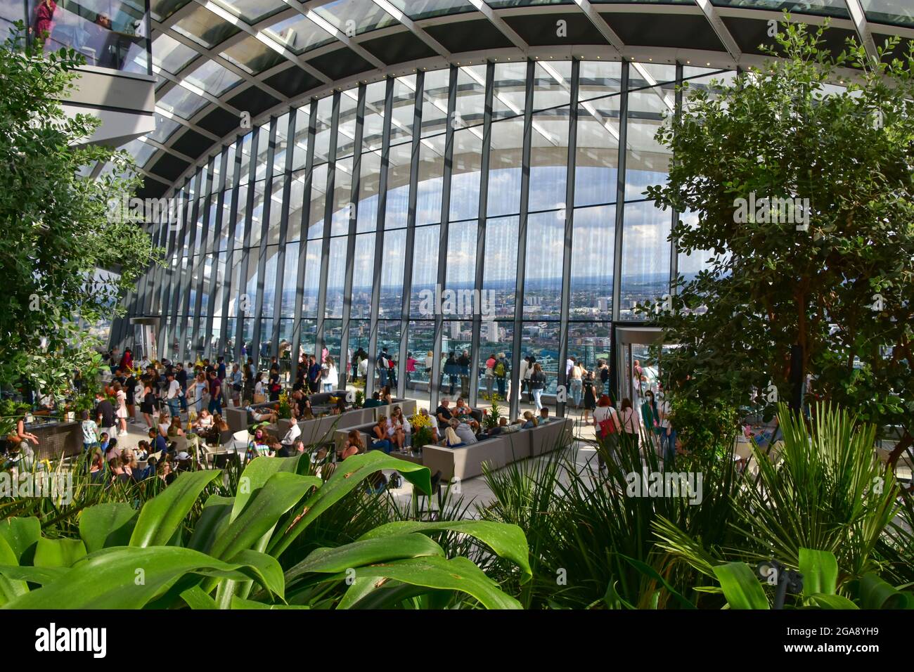 Sky Garden on the top floors of 20 Fenchurch Street in the City of ...