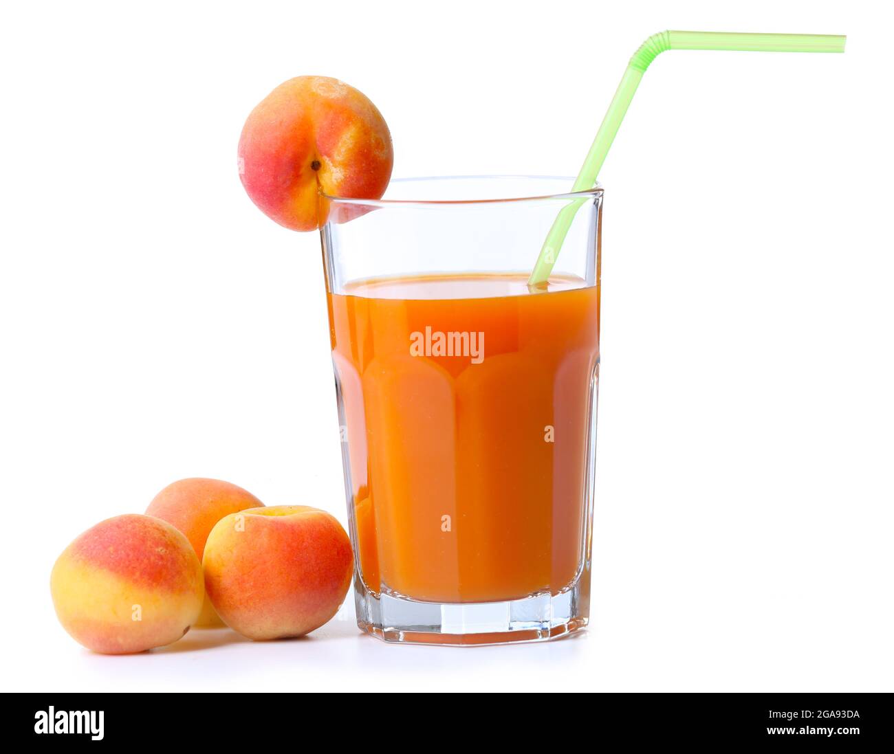 Glass of apricot juice isolated on white Stock Photo Alamy