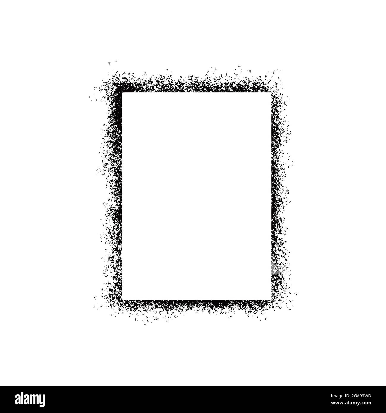 Stencil spray paint frame. Grunge graffiti style black frame. Isolated