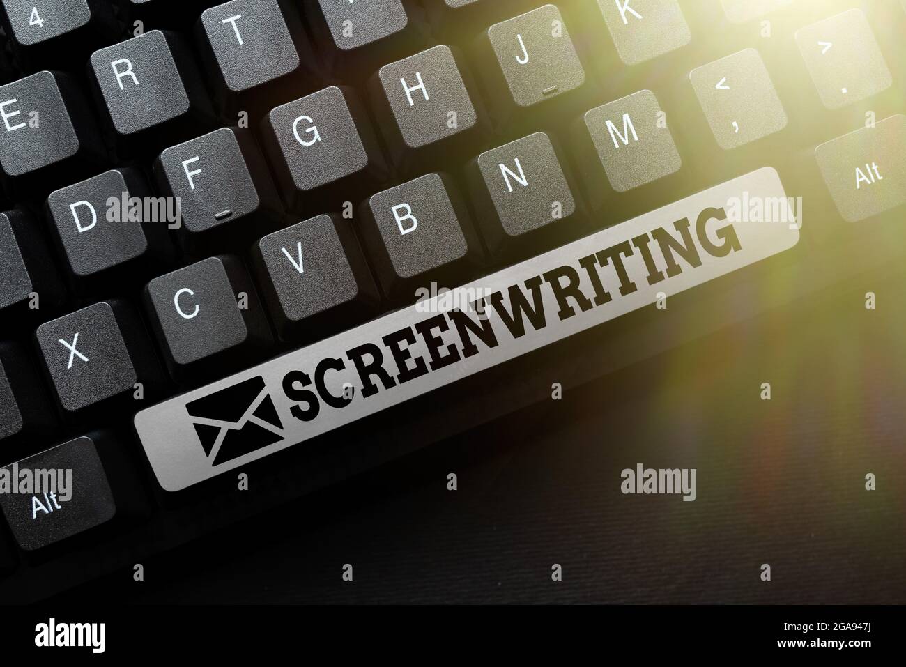 Hand writing sign Screenwriting. Business concept the art and craft of ...