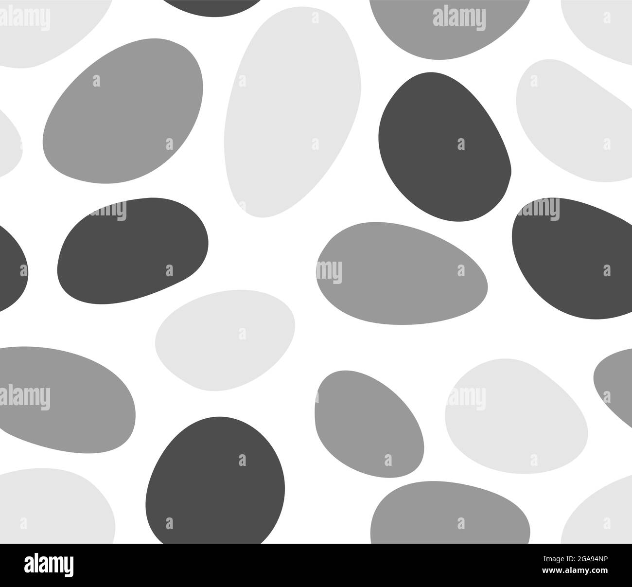 background abstract is seamless. Spots of color: gray, dark gray, pale on a white background. Vector graphics. decorative design in abstract style with bubbles. Pattern for trendy fabric, wallpaper Stock Vector