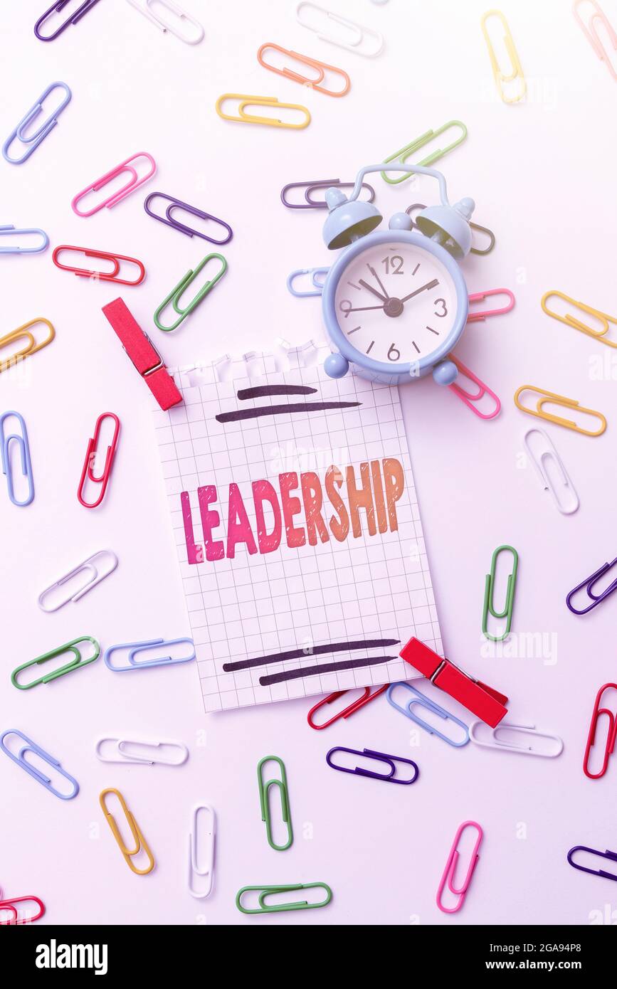 Text caption presenting Leadership. Word Written on art of motivating to act toward achieving a common goal Creative Home Recycling Ideas And Designs Stock Photo
