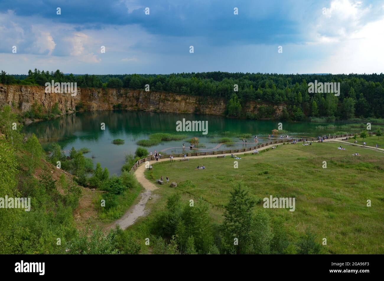 wooden bridge in the forest Stock Photo - Alamy