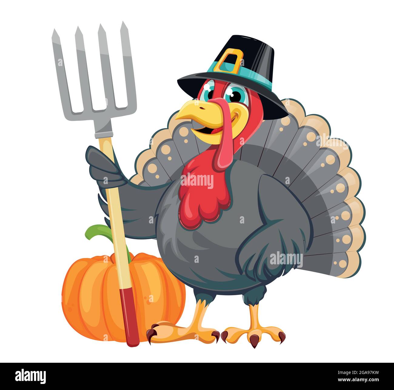 Turkey Pilgrim Hat Thanksgiving Cartoon Character T-Shirt Turkey Pilgrim Hat Thanksgiving Cartoon Character T-Shirt