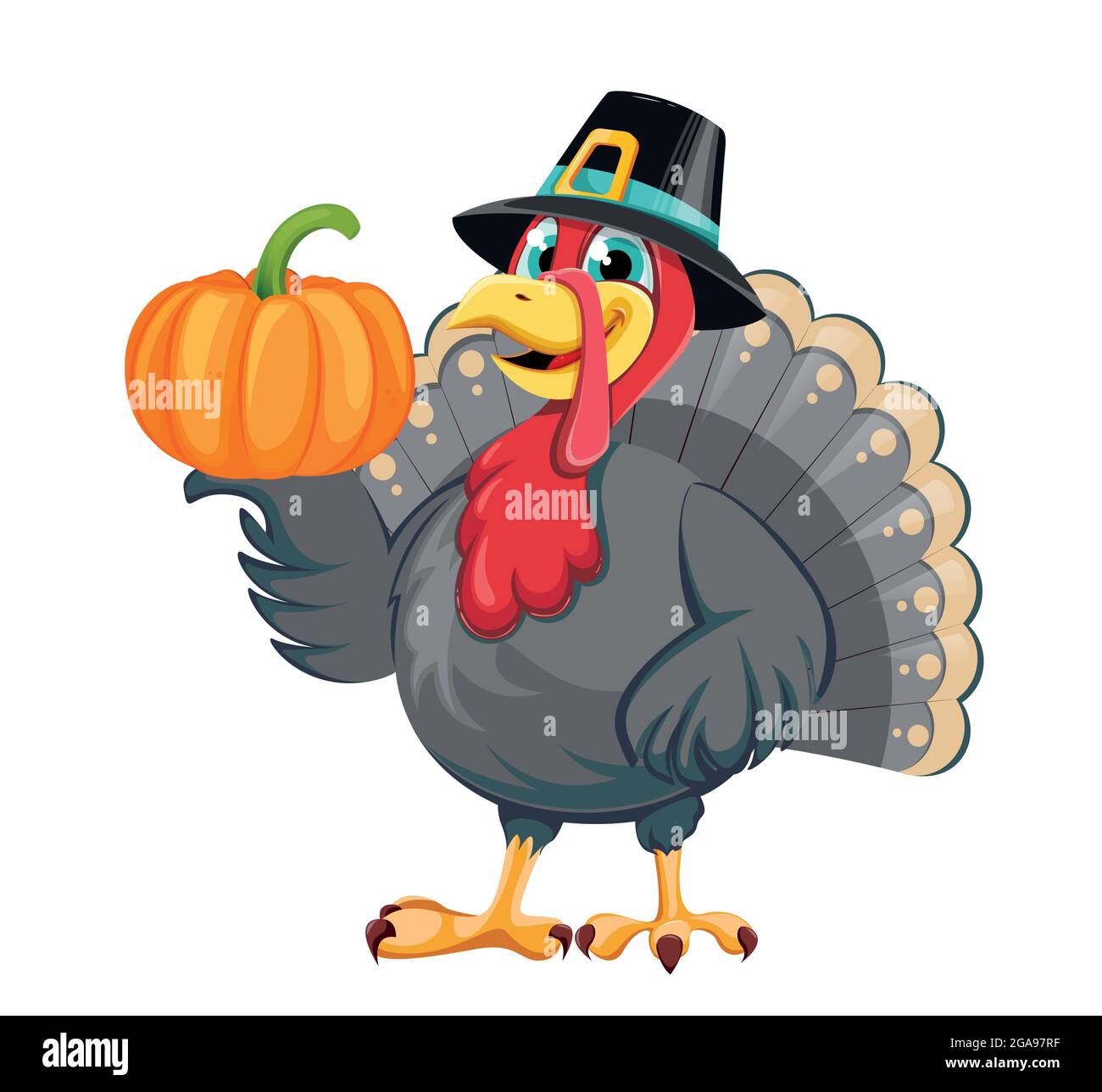 Thanksgiving turkey. Happy Thanksgiving Day. Stock Vector