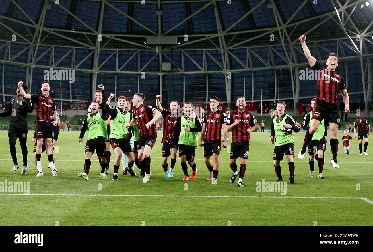 Bohemians Players Celebrate Victory After The Final Whistle During The Uefa Europa Conference League Second Qualifying