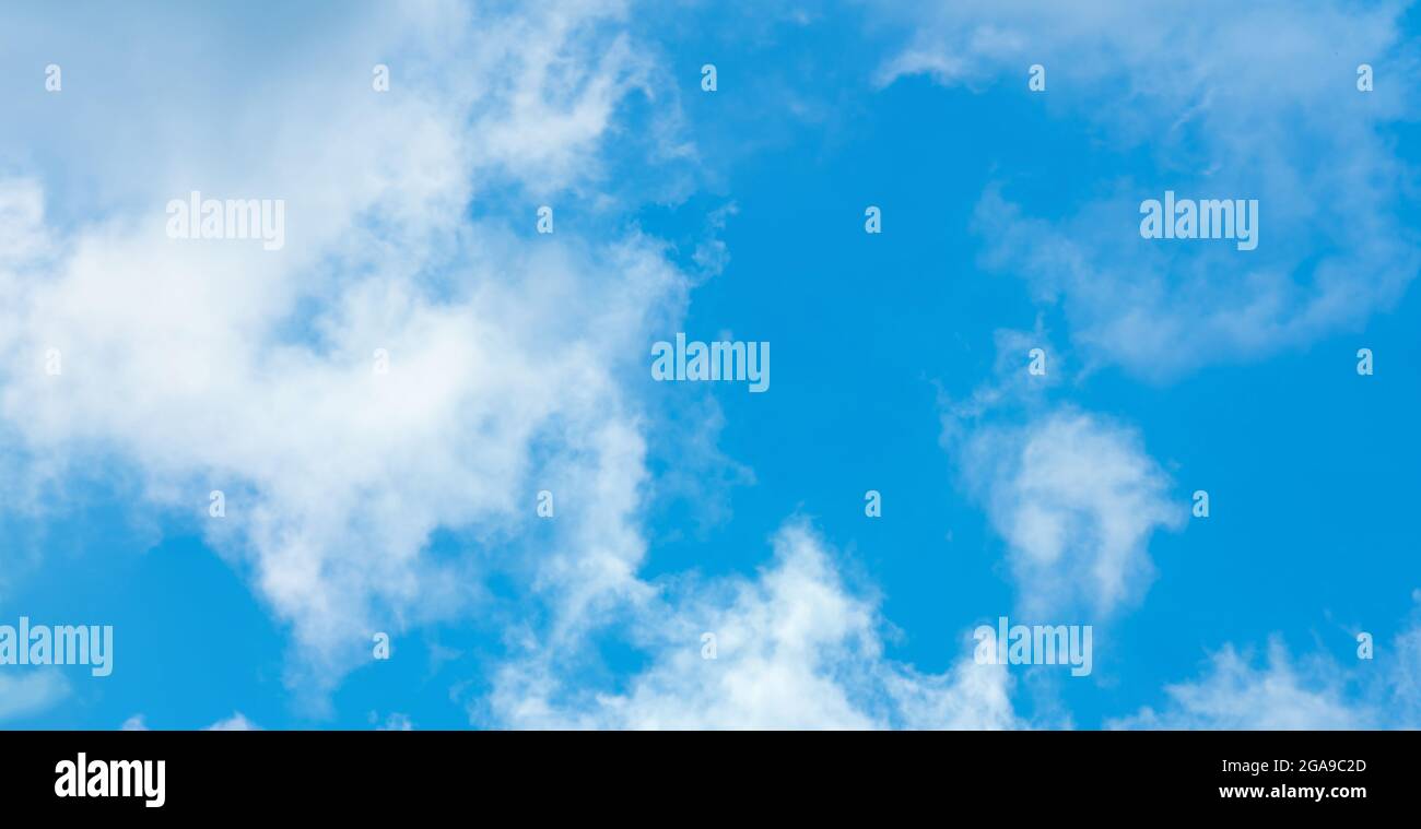 background, cloudscape - blue sky with white clouds Stock Photo - Alamy