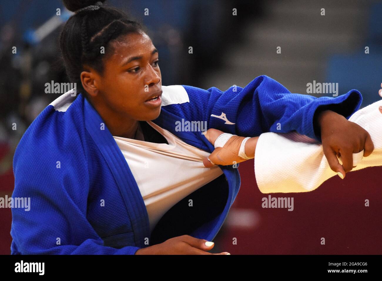 Sarah-Leonie Cysique (FRA) wins against Jessica Klimkait (CAN) in women's -57kg semi-final during the Olympic Games Tokyo 2020, judo, on July 26, 2021 at Nippon Budokan, in Tokyo, Japan - Photo Yoann Cambefort / Marti Media / DPPI Stock Photo