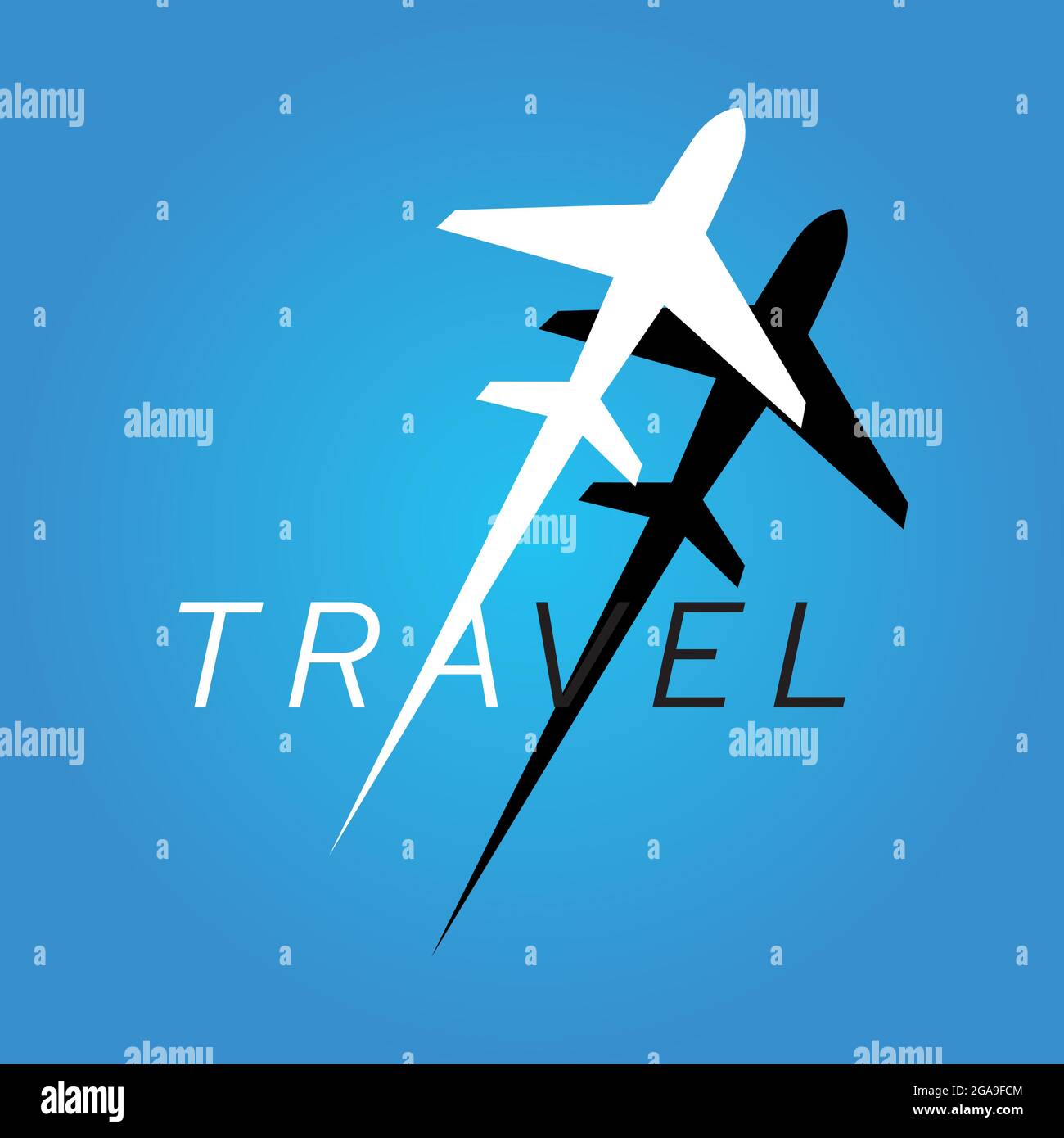 Creative Airplane Travel Banner Design, Creative Travel and Airplane Design, Creative icon designs for airlines and planes. Stock Vector
