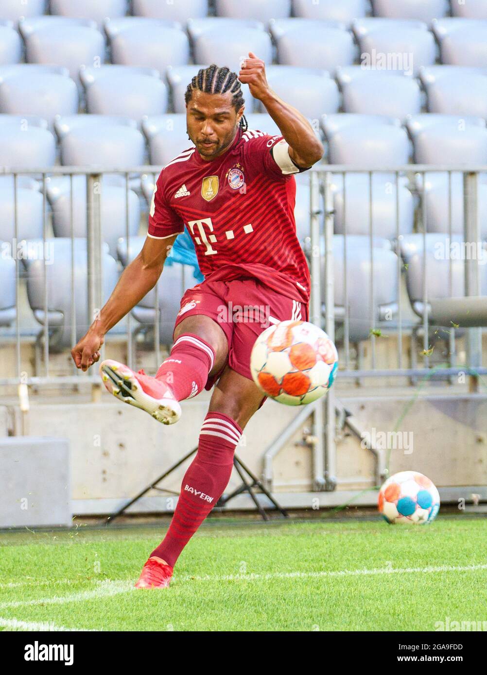 Munich, Germany. 28th July, 2021. Serge GNABRY, FCB 7 in the friendly match  FC BAYERN Munich - BORUSSIA MÖNCHENGLADBACH on July 28, 2021 in Munich,  Germany Season 2021/2022, matchday X, 1.Bundesliga, FCB,