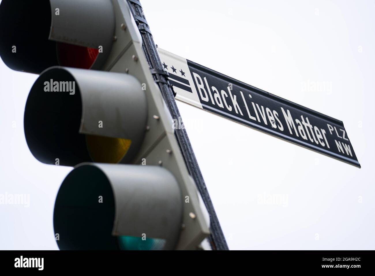 Washington, United States. 29th July, 2021. A street sign marking Black Lives Matter Plaza is seen near the White House in Washington, DC, on Thursday, July 29, 2021. Photo by Sarah Silbiger/UPI Credit: UPI/Alamy Live News Stock Photo