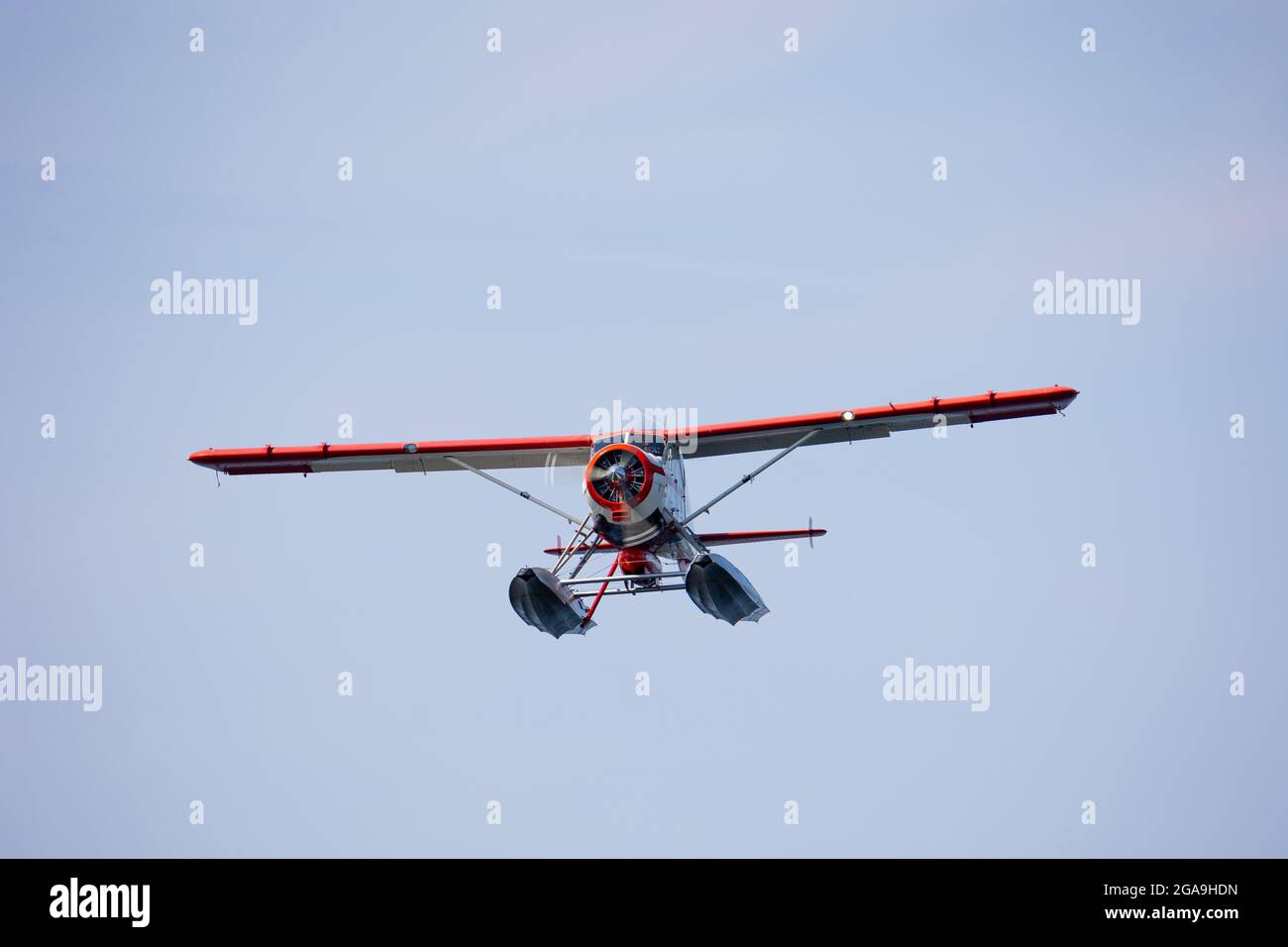 A US Forest Service De Havilland Beaver flies in support of firefighting efforts near Ely, Minnesota Stock Photo