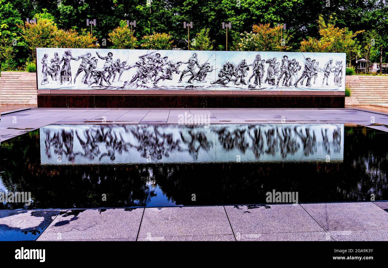 Mural at the World War 1 Memorial in Washington DC. Stock Photo