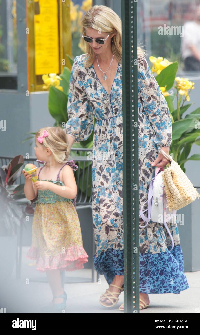 New York, NY, USA. 29th July, 2021. Nicky Hilton Rothschild with Lily