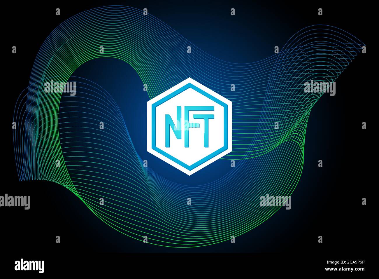 NFT non fungible token on abstract linear background. Online money for buy  exclusive art poster. Pay for unique collectibles banner. Blockchain  technology nonfungible crypto coin. Vector illustration Stock Vector Image  & Art -