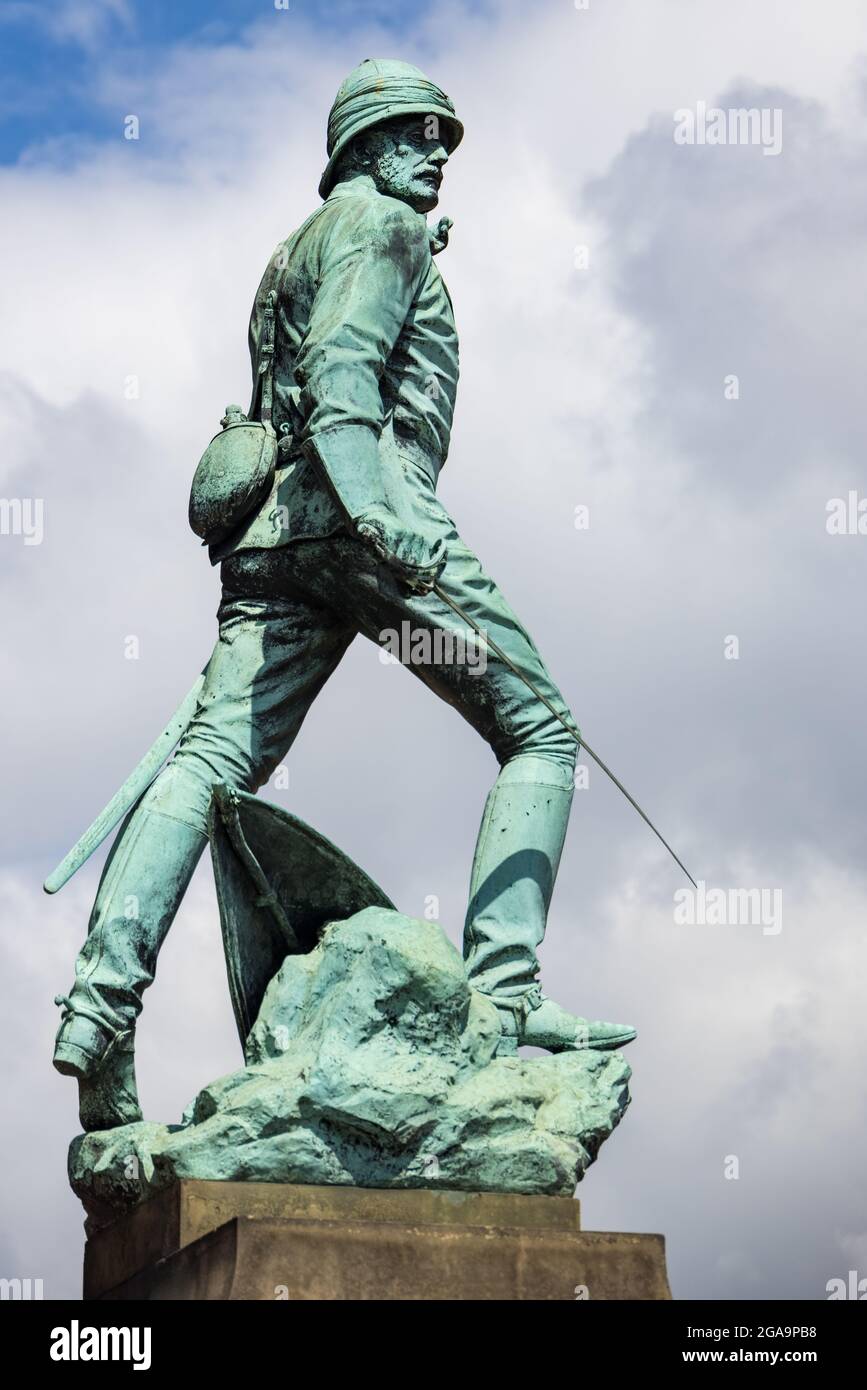 LIVERPOOL, UK - JULY 14 : Statue of Major General William Earle outside St Georges Hall in Liverpool, England UK on July 14, 2021 Stock Photo