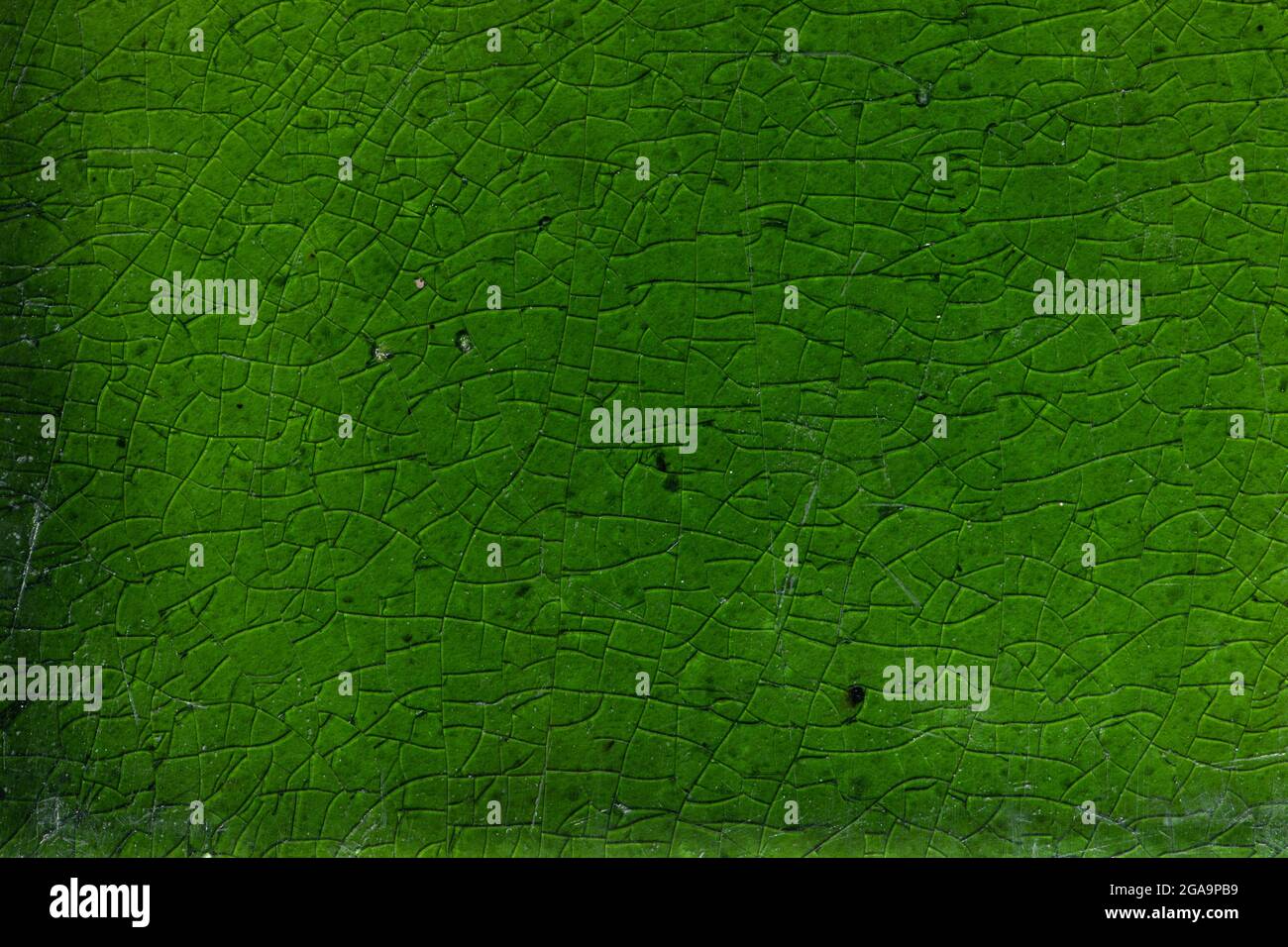 Glazed green mosaic ceramic tiles texture background  Stock Photo