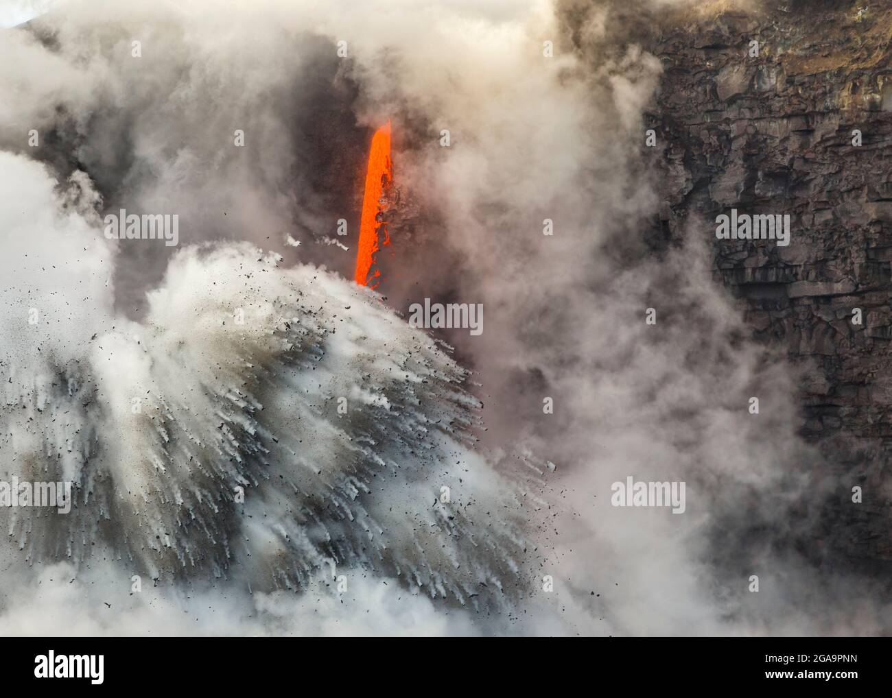 Fire Hose Lava Flow From Hawaii's Kilauea Volcano, Volcanoes National ...