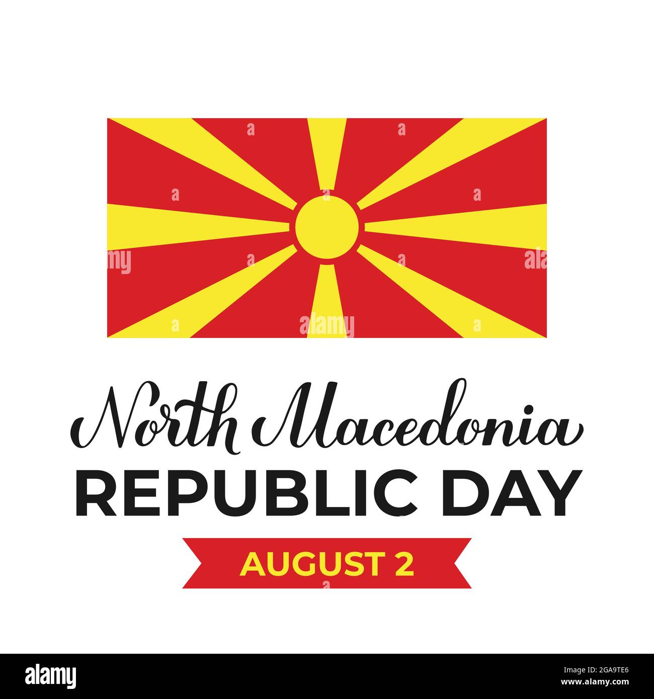 North Macedonia Republic Day typography poster. National holiday on