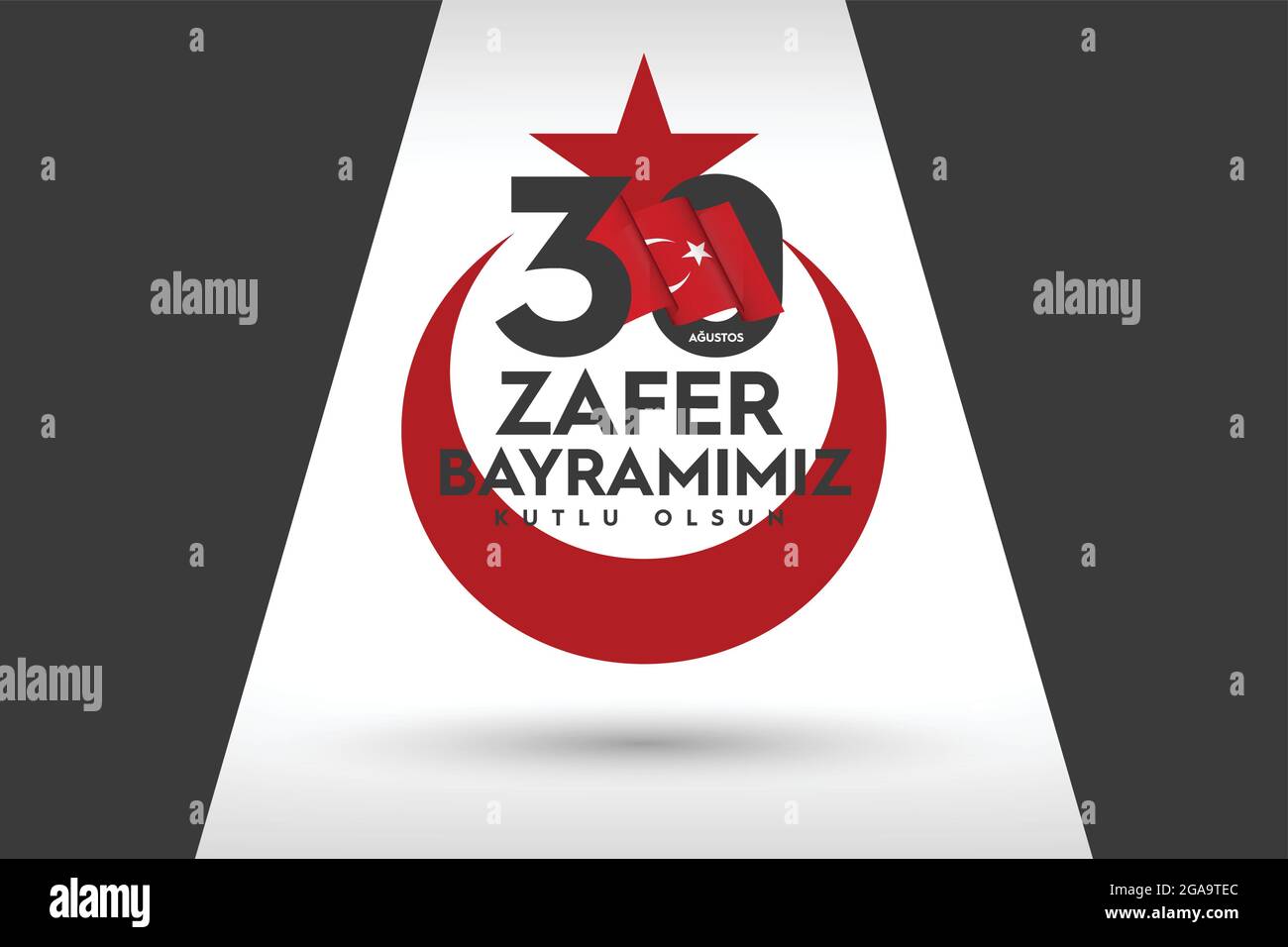 August 30 Victory Day Celebration Banner Design, Happy Victory Day. The epic day of the liberation war won by Mustafa Kemal Atatürk and his comrades. Stock Vector