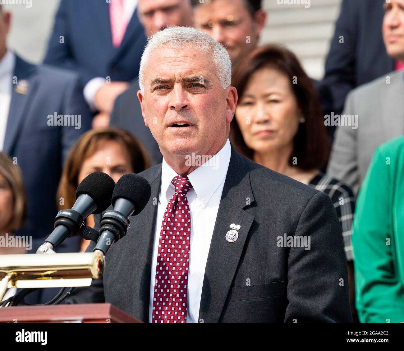 Washington, U.S. 29th July, 2021. July 29, 2021 - Washington, DC, United States: U.S. Representative Brad Wenstrup (R-OH) speaking at a press conference with House Republicans talking about President Joe Biden and House Speaker Nancy Pelosi's leadership. (Photo by Michael Brochstein/Sipa USA) Credit: Sipa USA/Alamy Live News Stock Photo