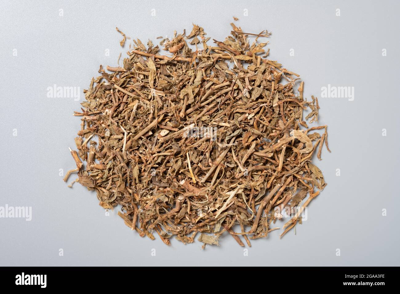 top view herb BianXu or Polygoni Avicularis Herba or Common Knotgrass Herb Stock Photo
