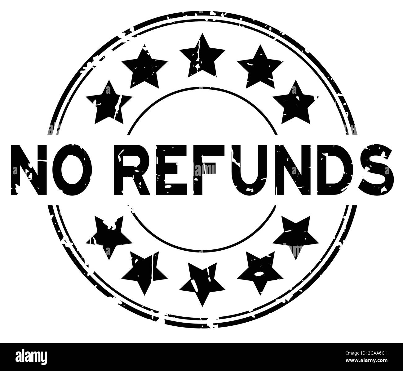 Grunge black no refunds word with star icon rubber seal stamp on white  background Stock Vector Image & Art - Alamy
