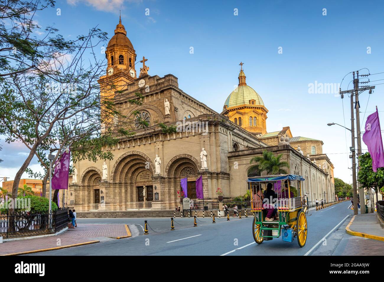 Facade of Manila Cathedral, Manila, Philippines Stock Photo