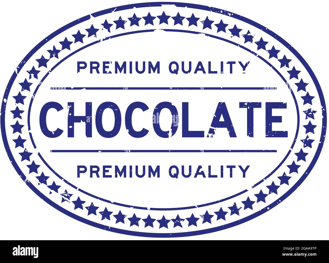 Grunge premium quality chocolate oval rubber seal stamp on white ...