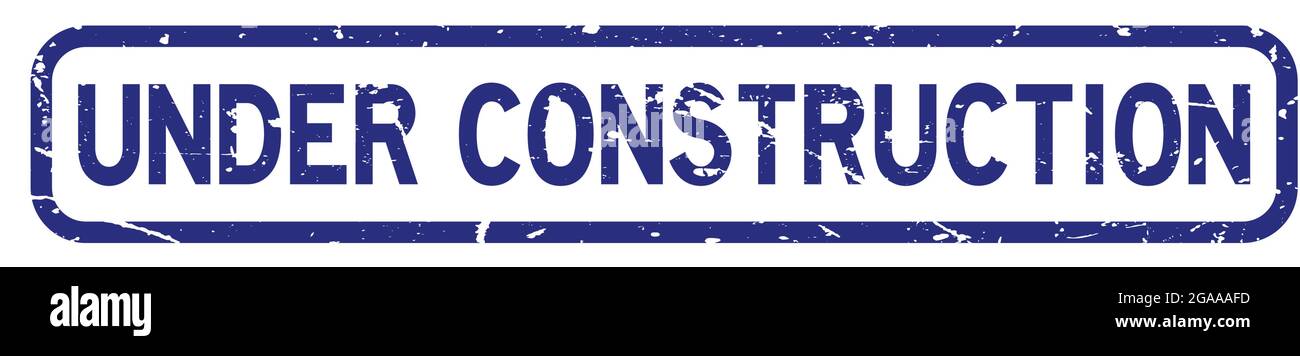 Grunge under construction square rubber seal stamp on white background Stock Vector