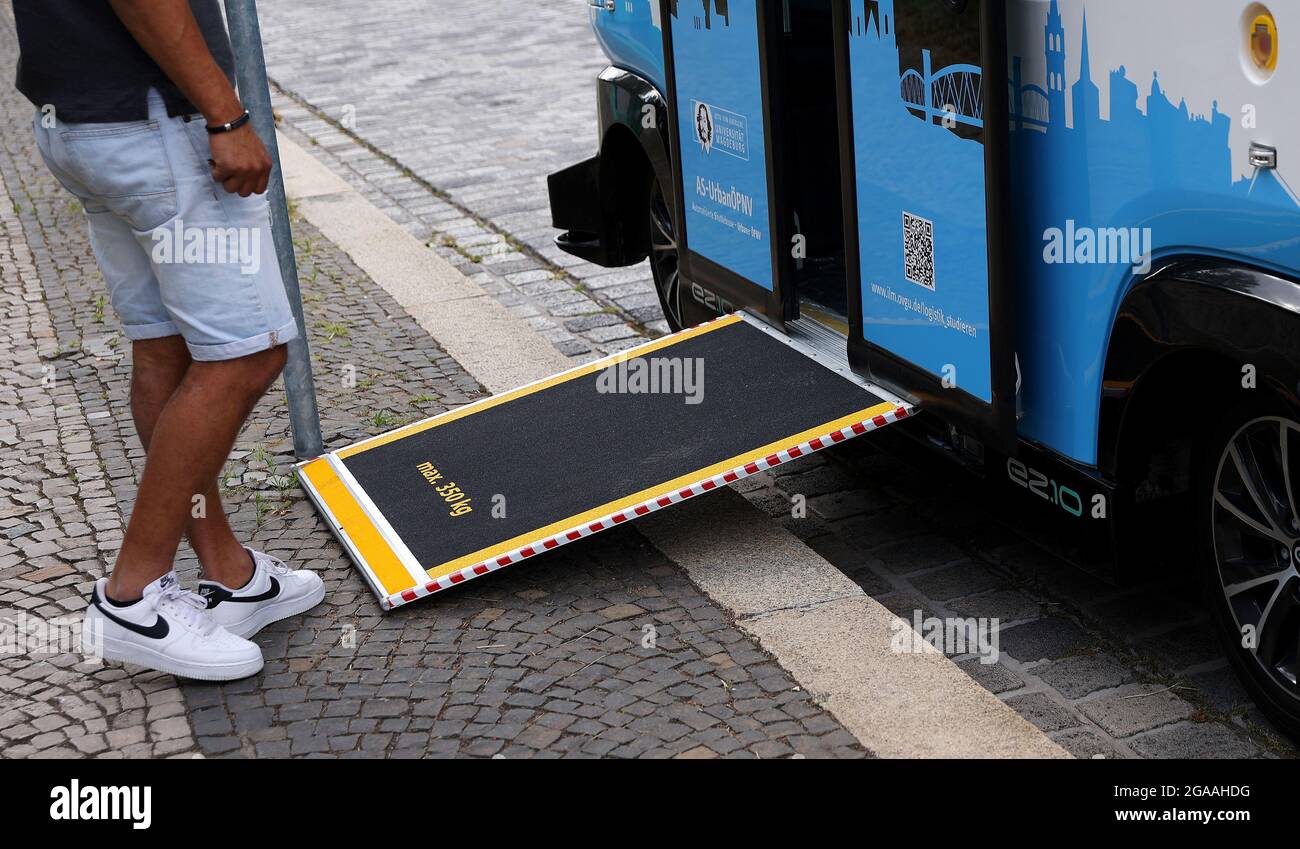 Magdeburg, Germany. 29th July, 2021. An employee of the manufacturer of ...