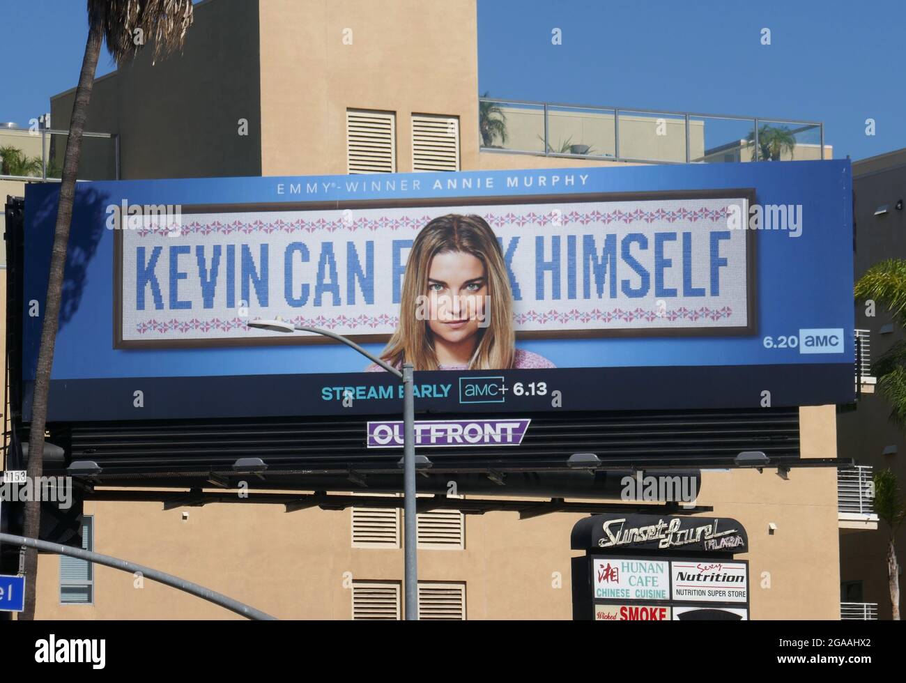 Los Angeles, California, USA 29th July 2021 A general view of atmosphere of Annie  Murphy Kevin Can F**k Himself billboard on July 29, 2021 in Los Angeles,  California, USA. Photo by Barry