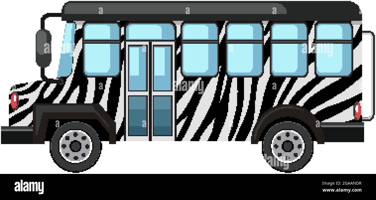 Zoo concept with Safari bus isolated on white background illustration Stock  Vector Image & Art - Alamy