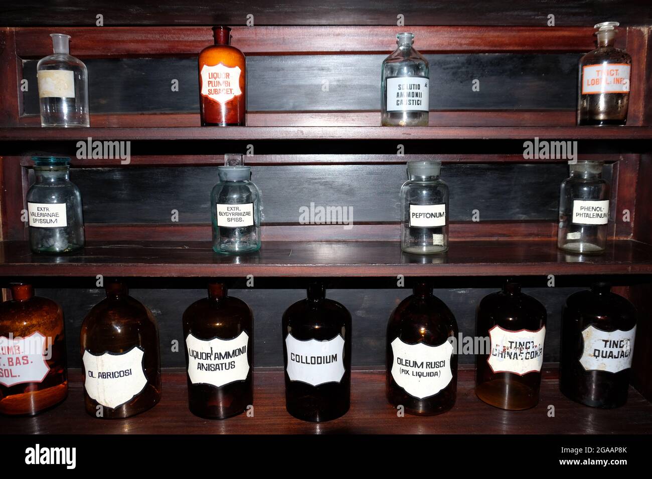 Chemicals and laboratory utensils on shelf Stock Photo Alamy