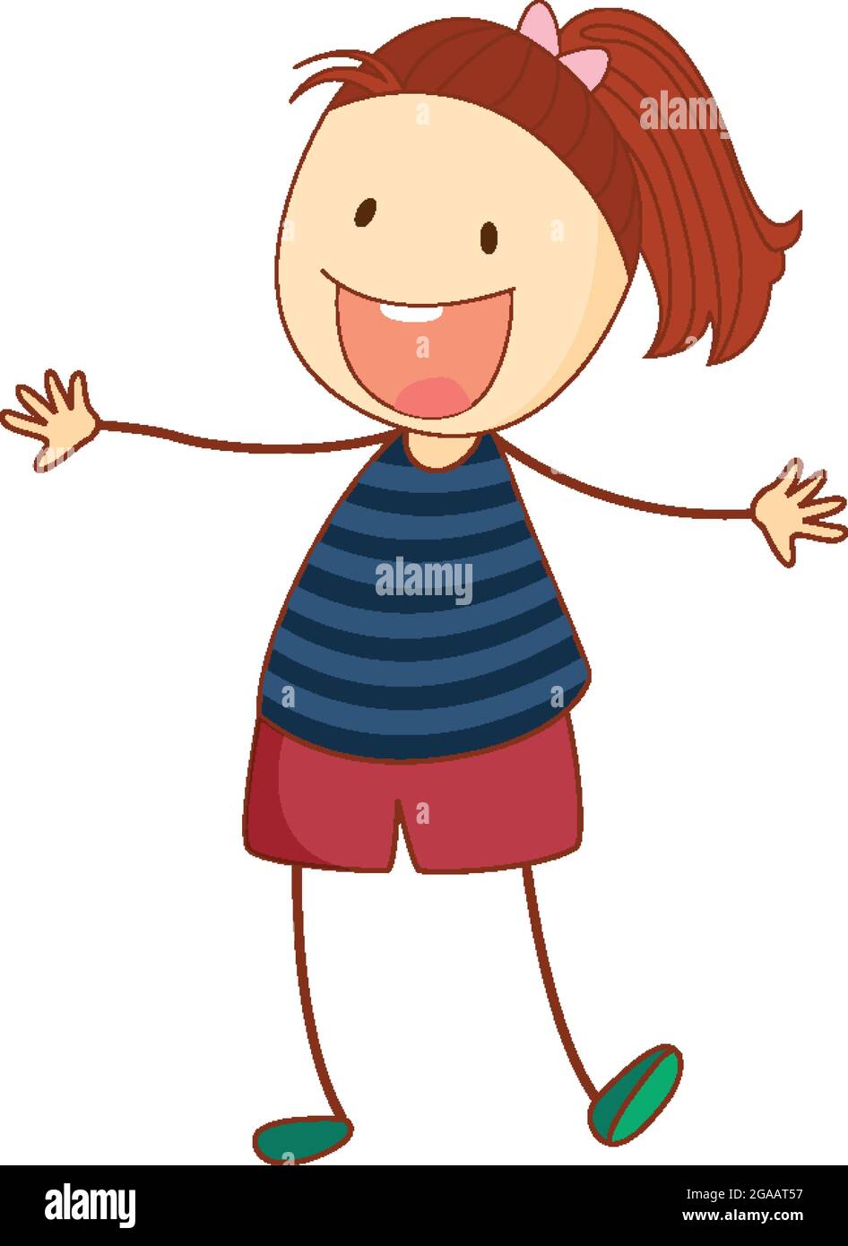 A doodle girl cartoon character isolated illustration Stock Vector ...